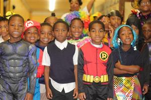 1st graders in Halloween costume 